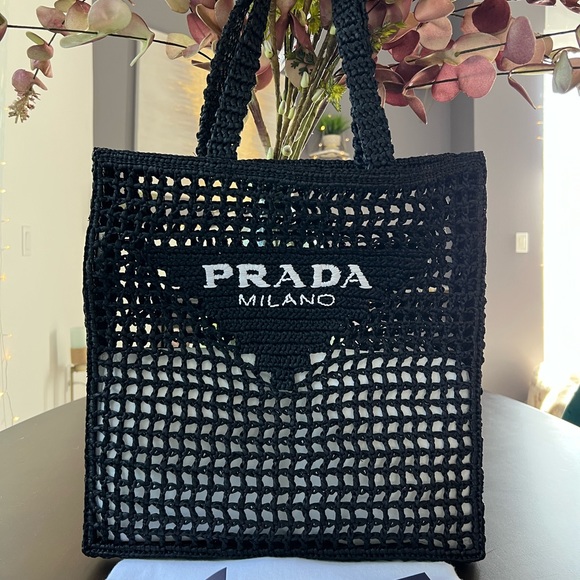Prada Handbags - ❌❌SOLD New Prada Raffia Crochet Tote